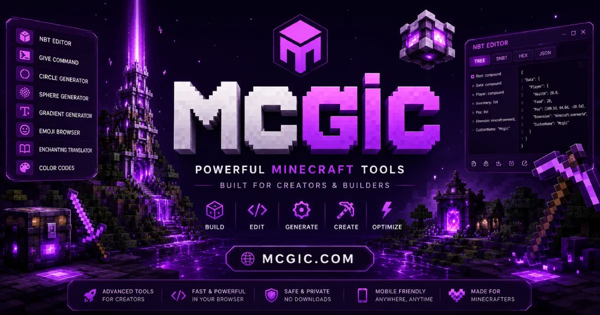 Minecraft NBT Editor - OnlineTool | Mcgic